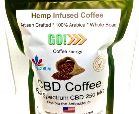 GO! Full Spectrum CBD Infused Coffee Beans with MCT Oil 250 mg 8 oz